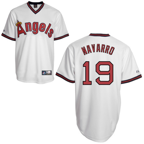 Efren Navarro #19 Youth Baseball Jersey-Los Angeles Angels of Anaheim Authentic Cooperstown White MLB Jersey